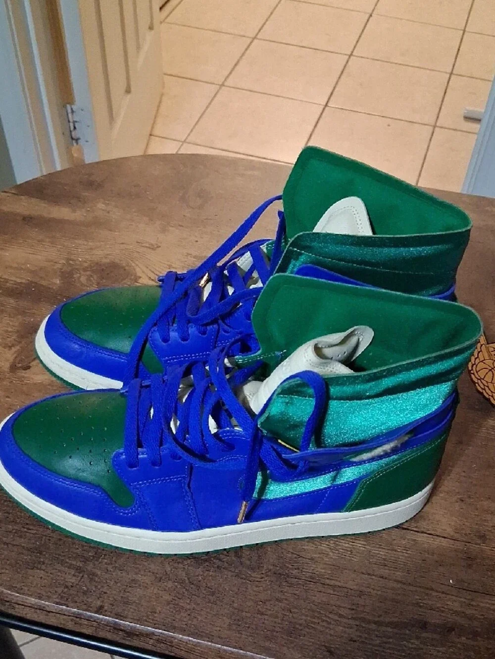 Jordan Men's High-Top Sneakers in Blue and Green